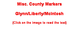 Text Box: Misc. County Markers
Glynn/Liberty/McIntosh
(Click on the image to read the text)